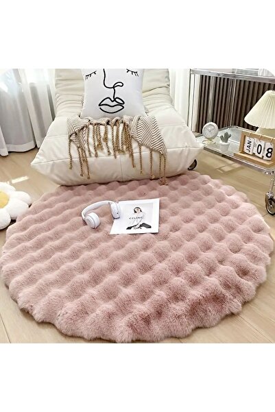baladı home ev tekstil home collection yuvarlak tavşan peluş Tüyü halı peluş kürk çok yumuşak ithal
