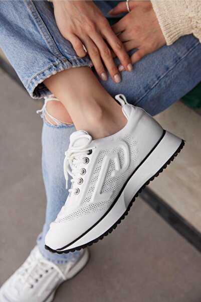 FOLLİNİ Pantofi sport alb din piele naturală de damă