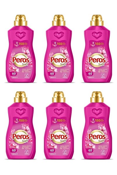 Peros 6lı Süper Avantaj Paketi-konsantre Yumuşatıcı Kiraz Çiçeği Pembe Şakayık 1440 ml X 6 Adet