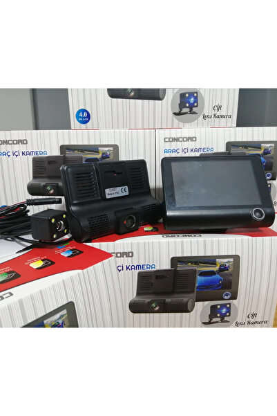 Concord Araç Içi Kamera 3 Kameralı (yol + Araç Içi+ Arka) Hd Video Kayıt Mikrofonlu Türkçe C-657