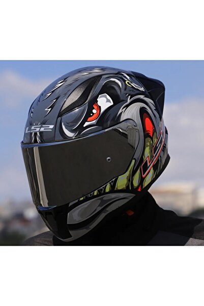 LS2 RAPID 2 RACE SPOX GRİ-KIRMIZI KAPALI MOTOSİKLET KASKI GRİ CAMLI