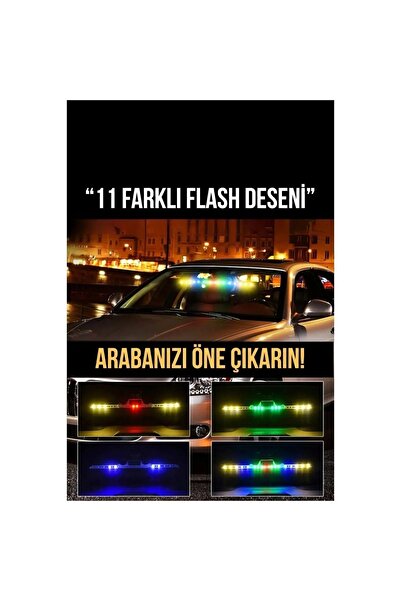 gaman Reflektör Tüm Araçlar Için Acil Durum 11 Farklı Çakar LED Deseni USB + Güneş Enerjili ve Kumandalı