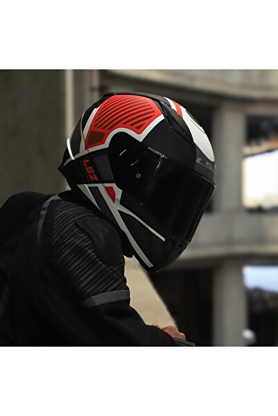 LS2 RAPID 2 GRID MAT BEYAZ-KIRMIZI KASK