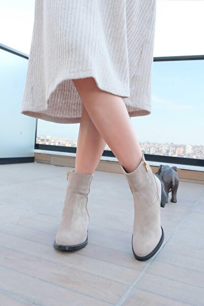 FOLLİNİ Kadın Süet Nakış Detaylı Bot