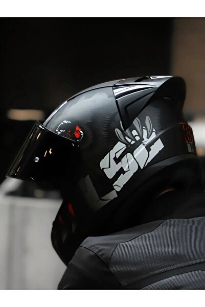 LS2 Rapid 2 Race Clawn Mat Siyah-gri-kırmızı Kask