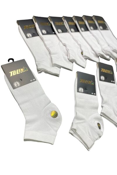 TOLIN Ανδρικό Σετ Κάλτσες 12 Λευκών Μπαμπού χωρίς ραφή 10500