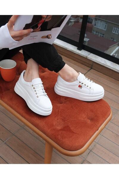 FOLLİNİ Tenis de damă din piele naturală cu detaliu de accesoriu