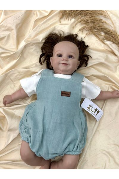 Zuff Baby 6-12 Months Baby Boy Organic Muslin Salopeet Set