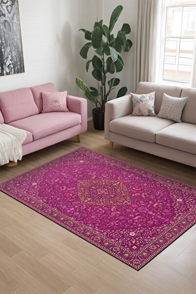 Depoba Jutte Vintage Kadife Yıkanabilir Kaymaz Pamuk Tabanlı Antibakteriyel K...