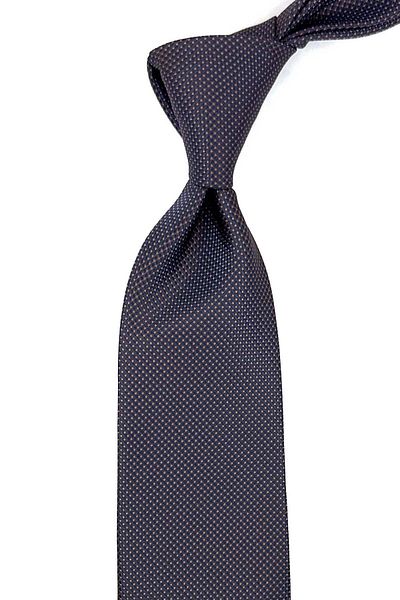 Kravatkolik Brown Dot Pattern Classic Tie with Handkerchief KK12397