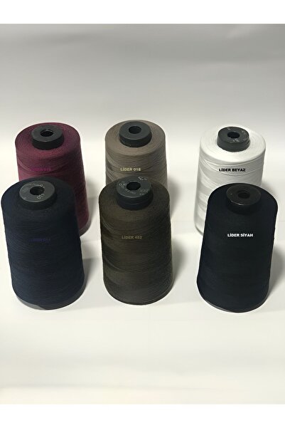 Lider İplik مجموعة خيوط الخياطة 6 قطع خيوط الخياطة 120 رقم 5000 متر، بوليستر