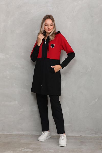 WestBound Σετ αθλητική φόρμα μπορντό Hijab - Casual και Crested Color Block