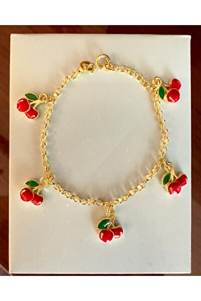 Kids fashion in Love KİRAZ SALLANTILI MİNELİ ALTIN KAPLAMA 925 ayar GÜMÜŞ BİL...