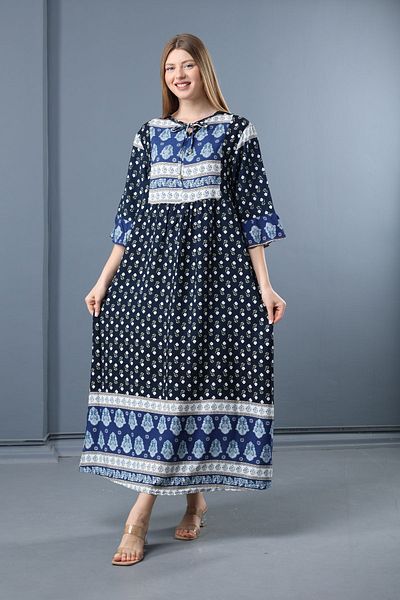 mervemoda Women's Summer Woven Dress - Short Sleeve