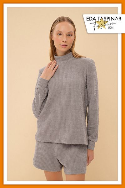 Eda Taşpınar Elastic Waist Shorts Set Home Wear TEKS-00037
