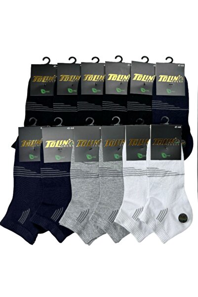 TOLIN Набір з 12 кольорових чоловічих шкарпеток з бамбука - 10536