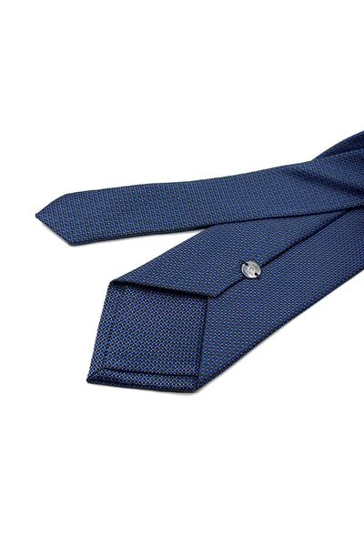 Kravatkolik Cravată albastră cu model cu batistă - KK12564