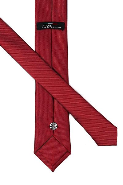 Kravatkolik Claret Red Self Pattern Slim Tie Sk4510