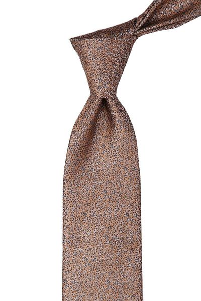 Kravatkolik Gold Color Sand Pattern Classic Tie with Handkerchief Kk10338