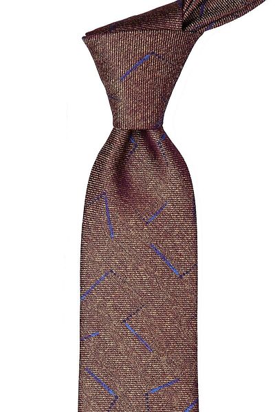 Kravatkolik Yellow - Plum Motif Pattern Classic Necktie with Handkerchief Kk9593