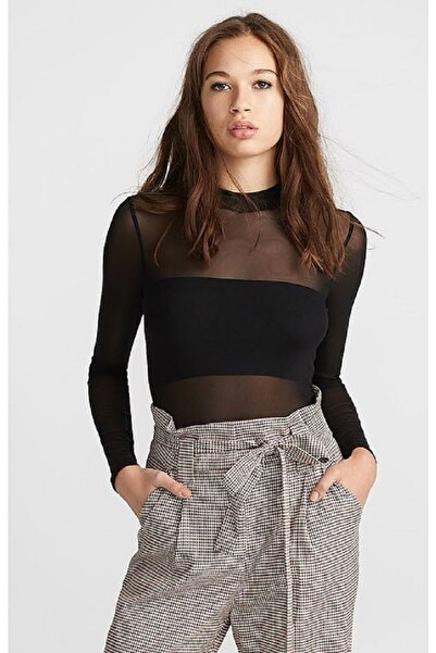 Gloven Dias Siyah Tül Bodysuit
