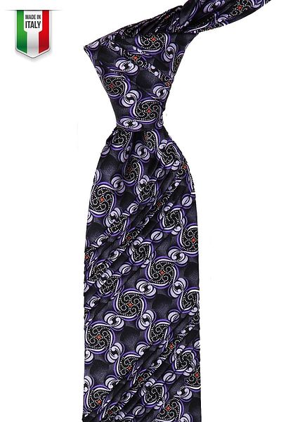 Kravatkolik Smoked Motif Pattern Pleated Silk Tie Est124