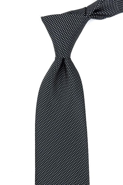 Kravatkolik Classic Tie with Black Dot Pattern Handkerchief Kk11209