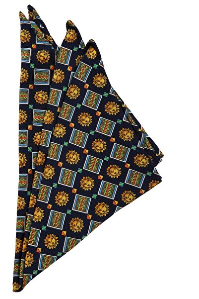 La Pescara Чоловіча синя шовкова хустинка з принтом SPS322 KRVT8690002221698