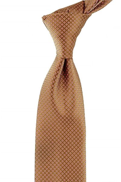 Kravatkolik Beige Dot Pattern Classic Tie with Handkerchief Kk10800