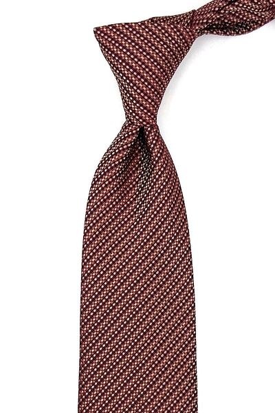 Kravatkolik Claret Red - Yellow Line Pattern Classic Tie with Handkerchief Kk11351