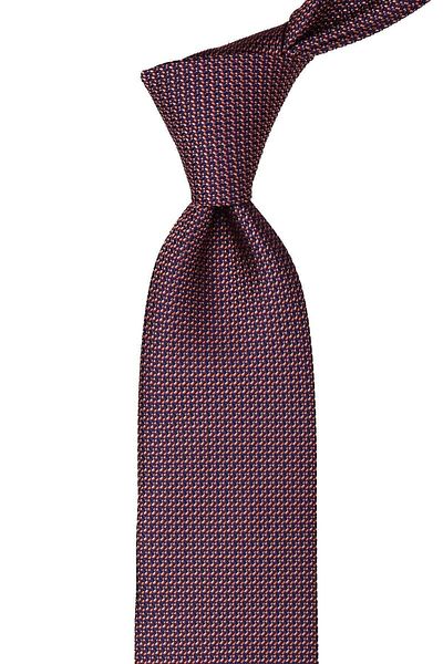 Kravatkolik Men's Navy Blue - Orange Dot Pattern Classic Necktie with Handkerchief Kk10098