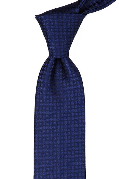 Kravatkolik Navy Blue Small Pattern Classic Tie with Handkerchief Kk9405