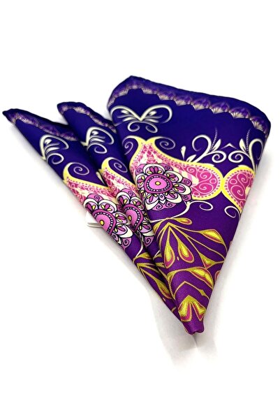 La Pescara Purple Motif Pattern Men's Pocket Handkerchief Sps544-26