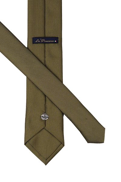 Kravatkolik Khaki Green Dot Pattern Slim Tie Sk7590