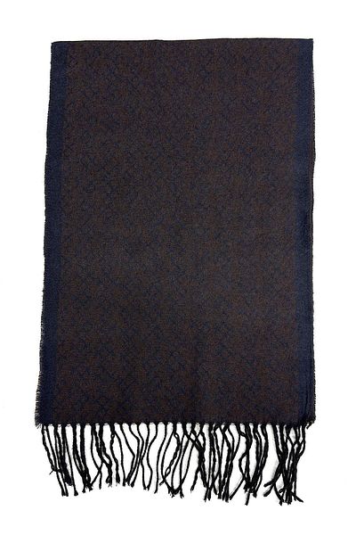 Kravatkolik Navy Blue - Brown Motif Pattern Men's Camisole K564