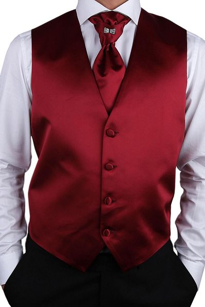 Kravatkolik Burgundy Color Groom Vest Ylk04