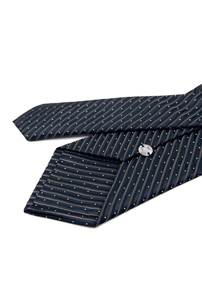 La Pescara Черно-кафява кърпа с райета Класическа вратовръзка KK11903