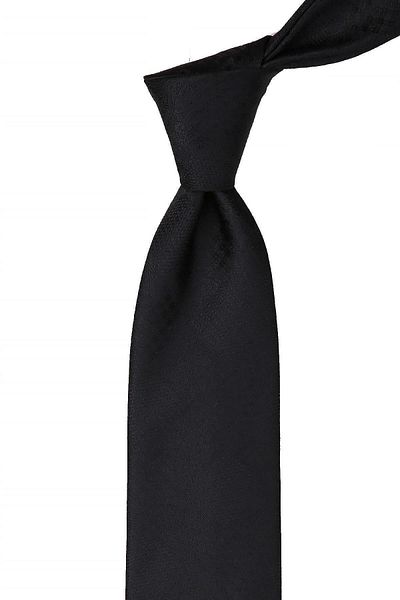 Kravatkolik Men's Black Plaid Pattern Classic Necktie with Handkerchief Kk10452