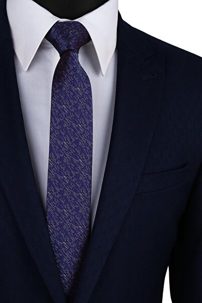 Kravatkolik Синій - Темно-фіолетовий пісочний візерунок Стрункий краватка Sk7570