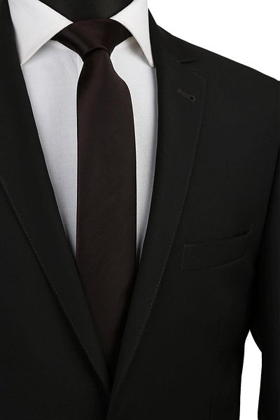 La Pescara Brown Satin Slim Tie SK5310