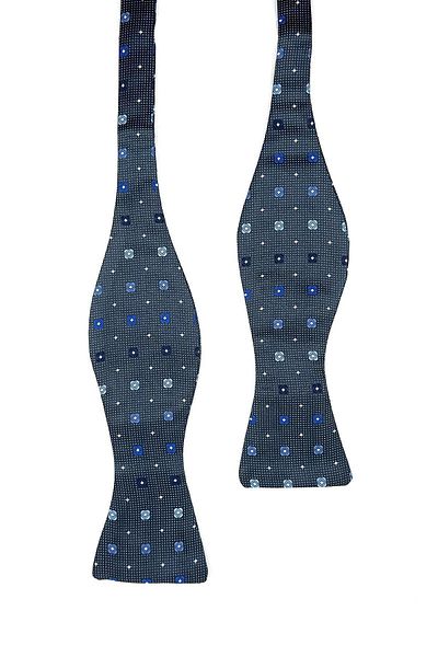 Kravatkolik Navy Blue Small Pattern Light Bow Tie AP137