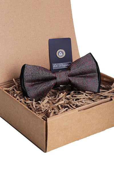 Kravatkolik Smoked Sand Pattern Bow Tie P1115