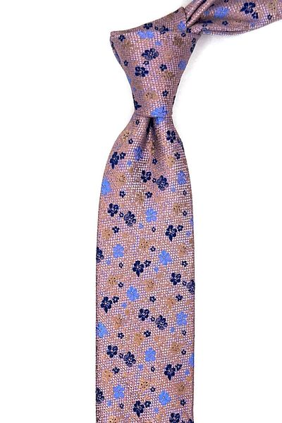 Kravatkolik Pink Flower Pattern Thin Tie SK7936
