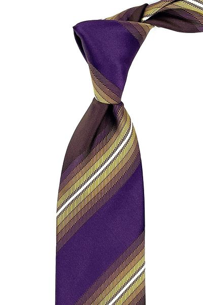 Kravatkolik Style Purple Line Pattern Italian Silk Tie Ik1005