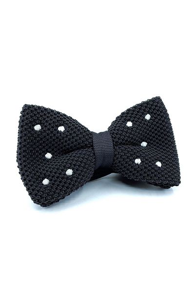 Kravatkolik Smoke Color Polka Dot Knitted Bow Tie Knitted 140
