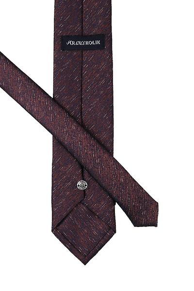Kravatkolik Men's Navy Blue Brown Sand Pattern Classic Necktie with Handkerchief Kk10041
