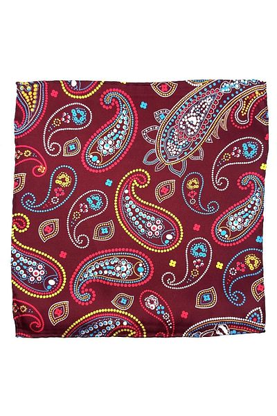 La Pescara Red Shawl Pattern Men's Pocket Handkerchief Sps562-21