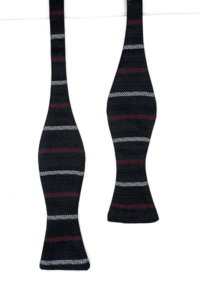 Kravatkolik Black Line Pattern Light Bow Tie AP138
