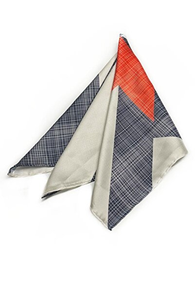 La Pescara Smoked - Cream Motif Pattern Scarf Bandana 55-55 cm KDNF04