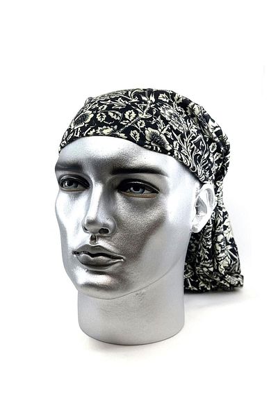 Kravatkolik Flower Black - White Bandana BND94